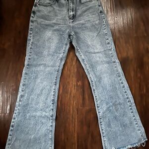 SHEIN Light Gray Flare Jeans